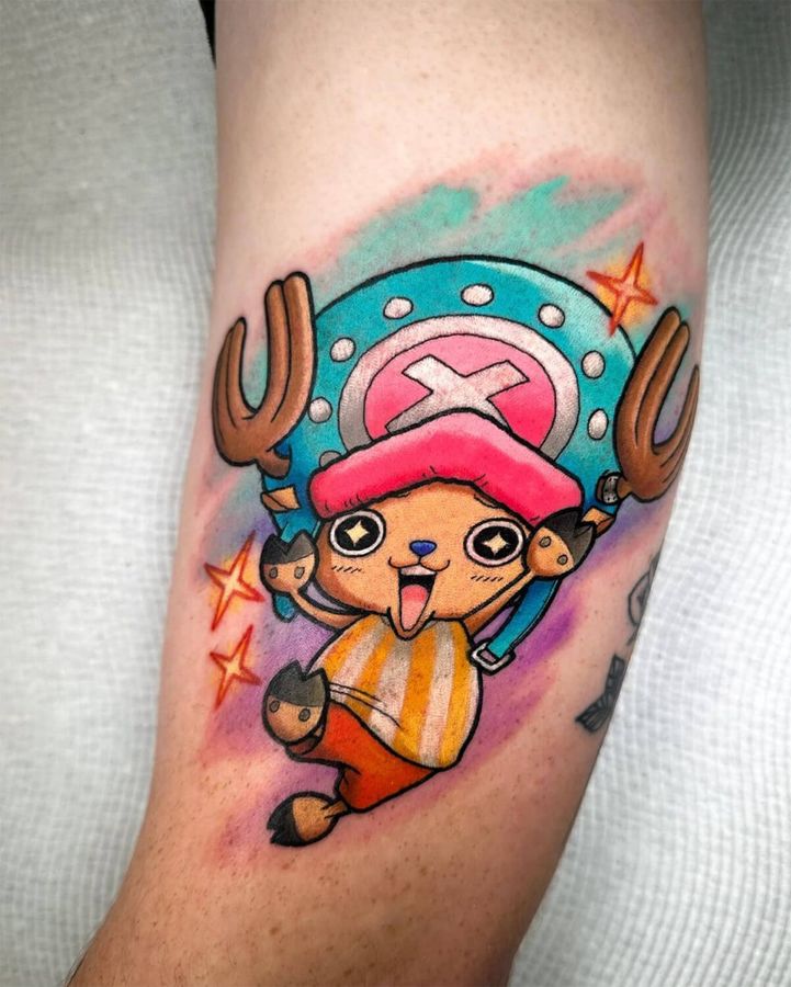 Full color anime tattoo depicting Tony Tony Chopper from Onepiece